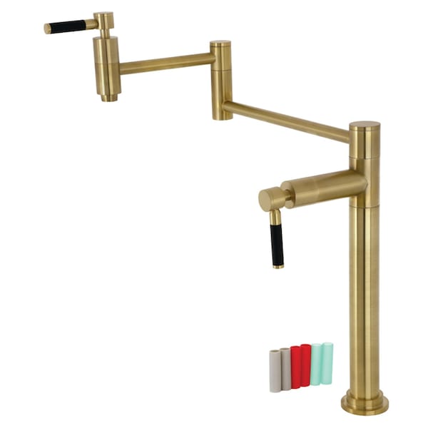 Deck Mount Pot Filler, Brushed Brass